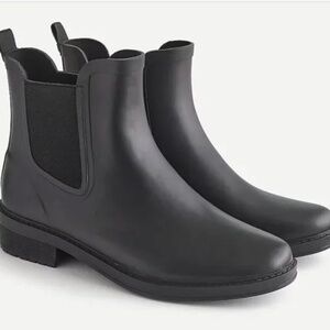 J.Crew Chelsea Matte Rain Boots - Black - Size 8